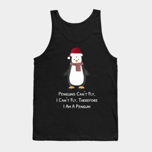 Funny Penguin I can_t fly Christmas Gift Tee Tank Top